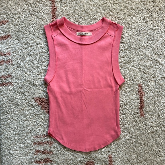 Free People / We the Free Kate Tank Top. Size S. Color: Bright Pink. - Picture 1 of 3